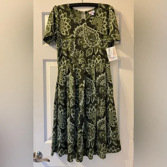 lularoe green dress LuLaRoe Julia Dress XL | Blue Green Geometric Pattern